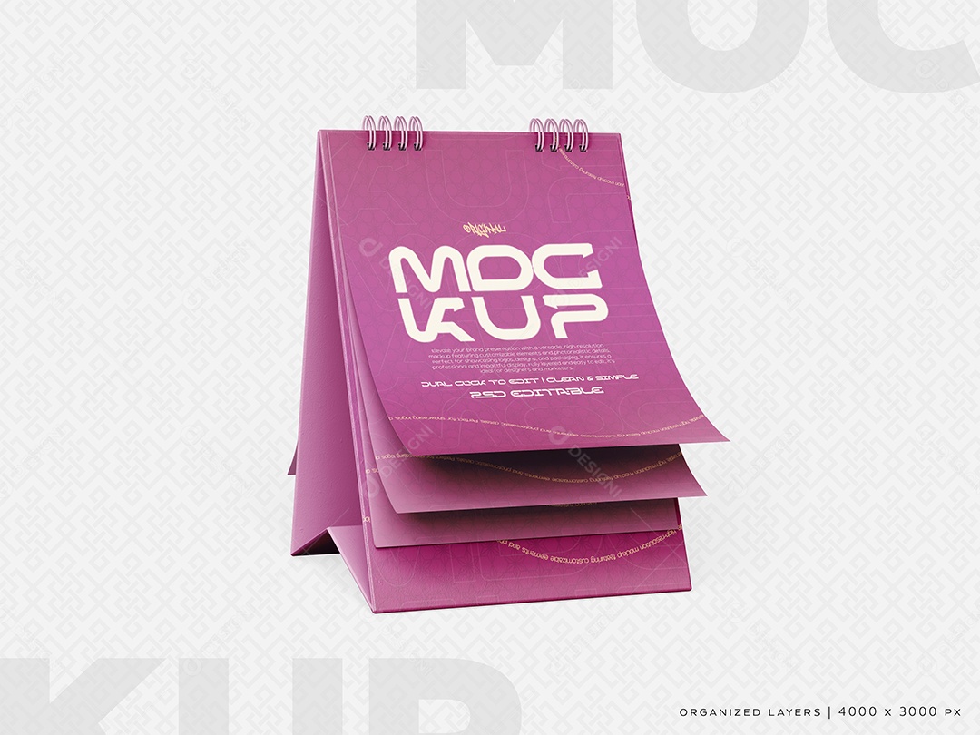 Calendário Mockup PSD Editável