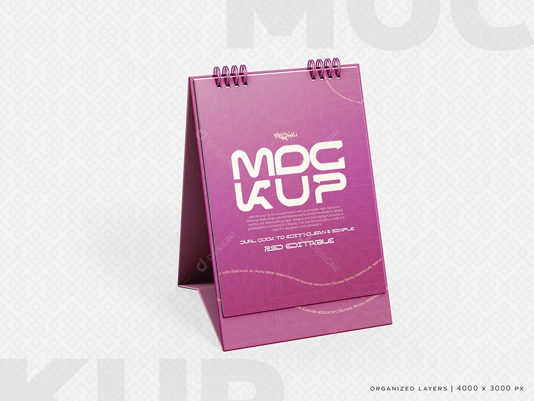 Calendário Mockup PSD Editável