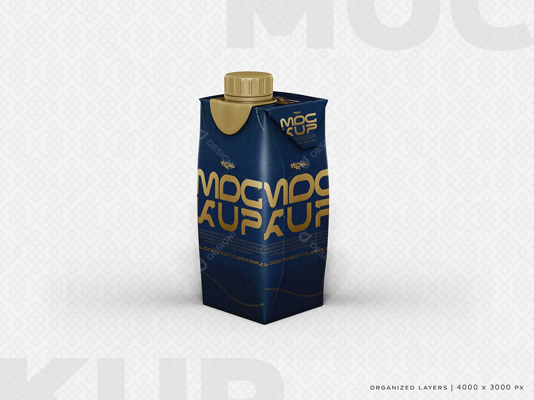 Embalagem de Caixa de Leite PSD Editável Mockup