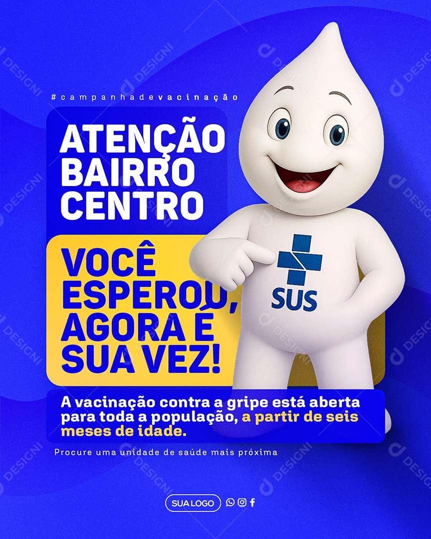 Campanha de Vacinação Social Media PSD Editável