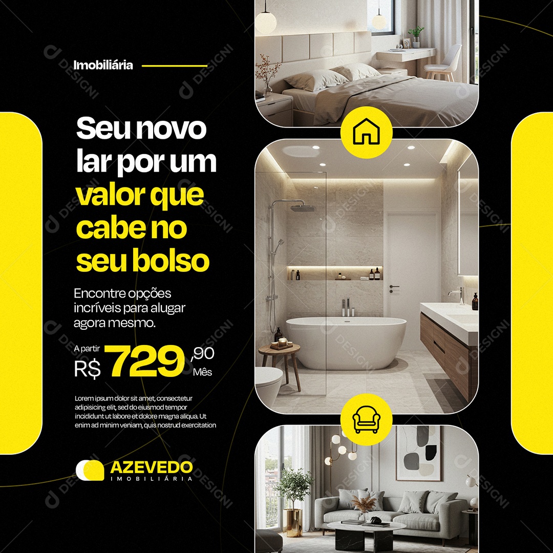Imobiliária Seu Novo Lar por Um Valor Que Cabe no Seu Bolso Social Media PSD Editável