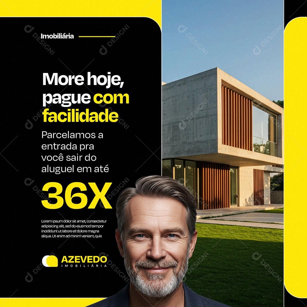 Imobiliária More Hoje Pague com Facilidade Social Media PSD Editável