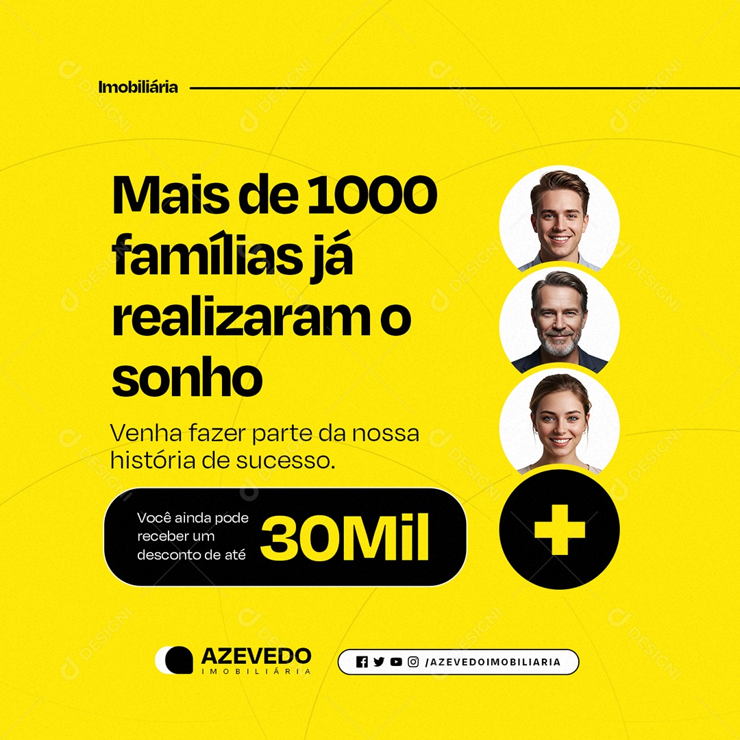 Imobiliária Mais de Mil Famílias Já Realizaram o Sonho Social Media PSD Editável