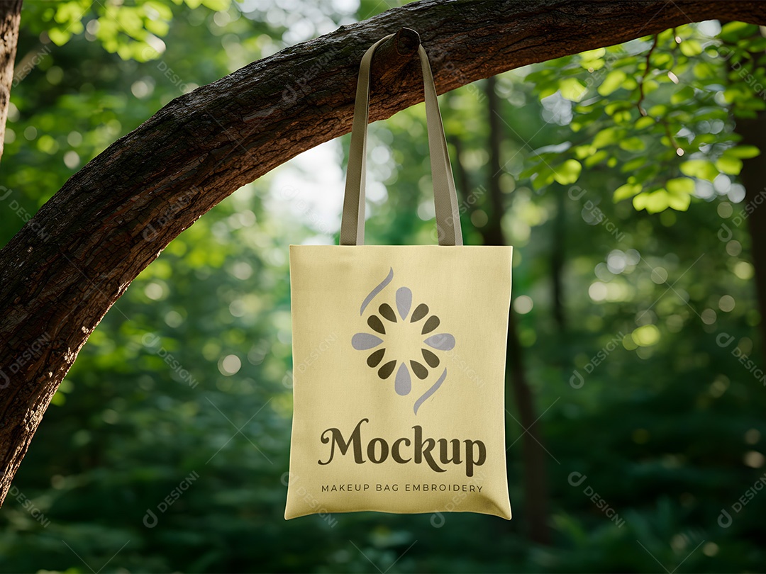 Bolsa com Cordão Mockup PSD Editável