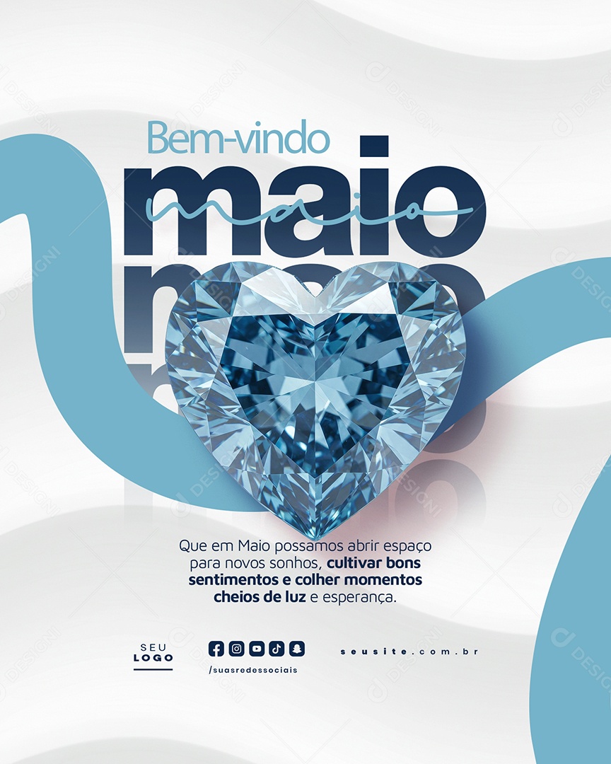 Feed Bem Vindo Maio Saudação Mês Social Media PSD Editável