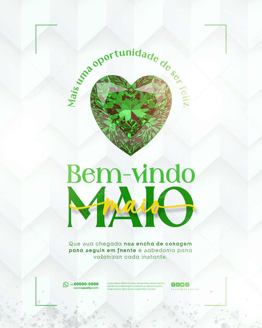 Feed Bem Vindo Maio Saudação Mês Social Media PSD Editável