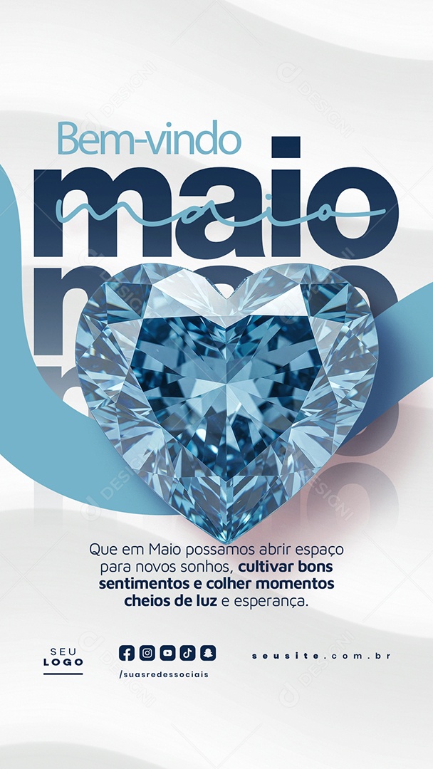 Story Bem Vindo Maio Saudação Mês Social Media PSD Editável