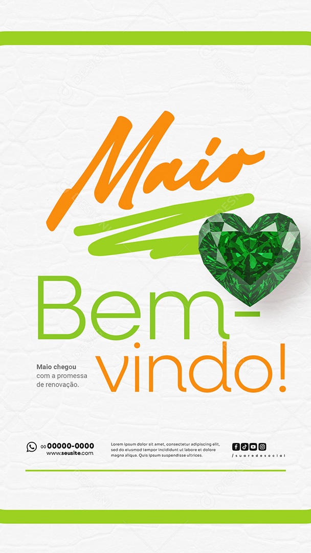 Story Bem Vindo Maio Saudação Mês Social Media PSD Editável