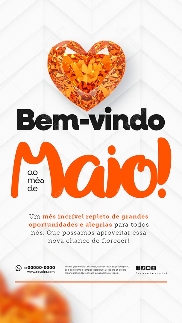 Story Bem Vindo Maio Saudação Mês Social Media PSD Editável