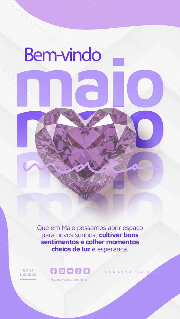 Story Bem Vindo Maio Saudação Mês Social Media PSD Editável