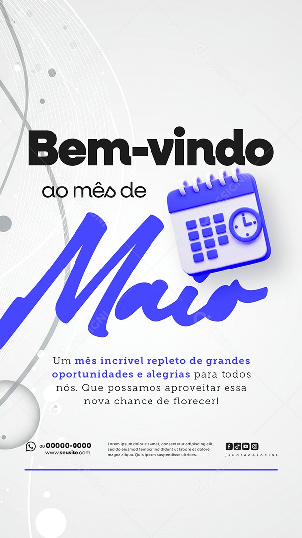 Story Bem Vindo Maio Saudação Mês Social Media PSD Editável