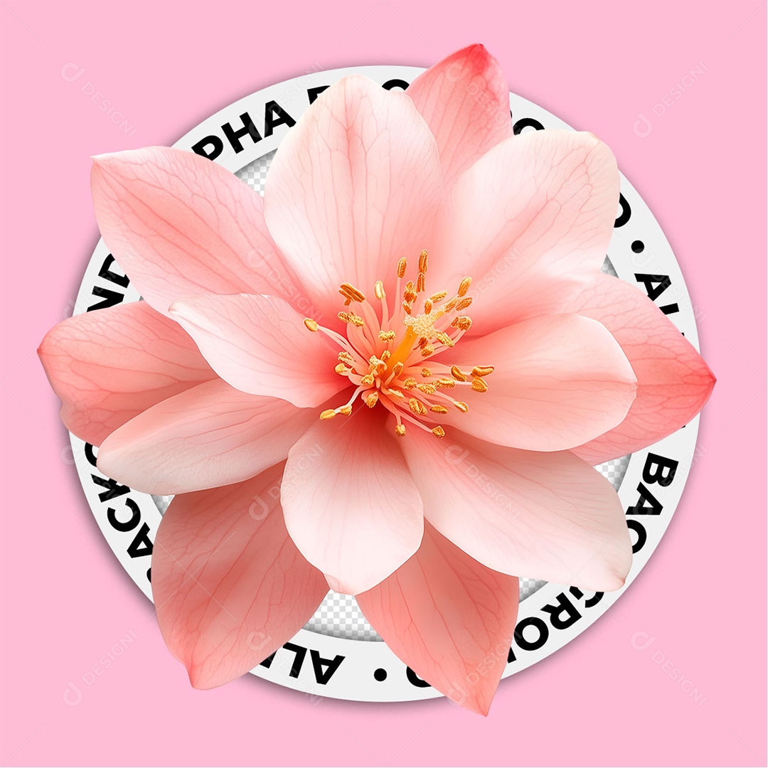 Elemento 3D Flor Rosa Para Composição PSD