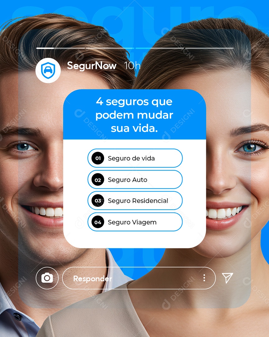 Quatro Seguros Que Podem Mudar Sua Vida Seguro de Vida Social Media PSD Editável