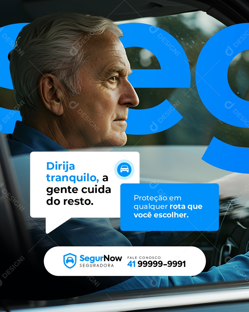 Seguradora Dirija Tranquilo Social Media PSD Editável