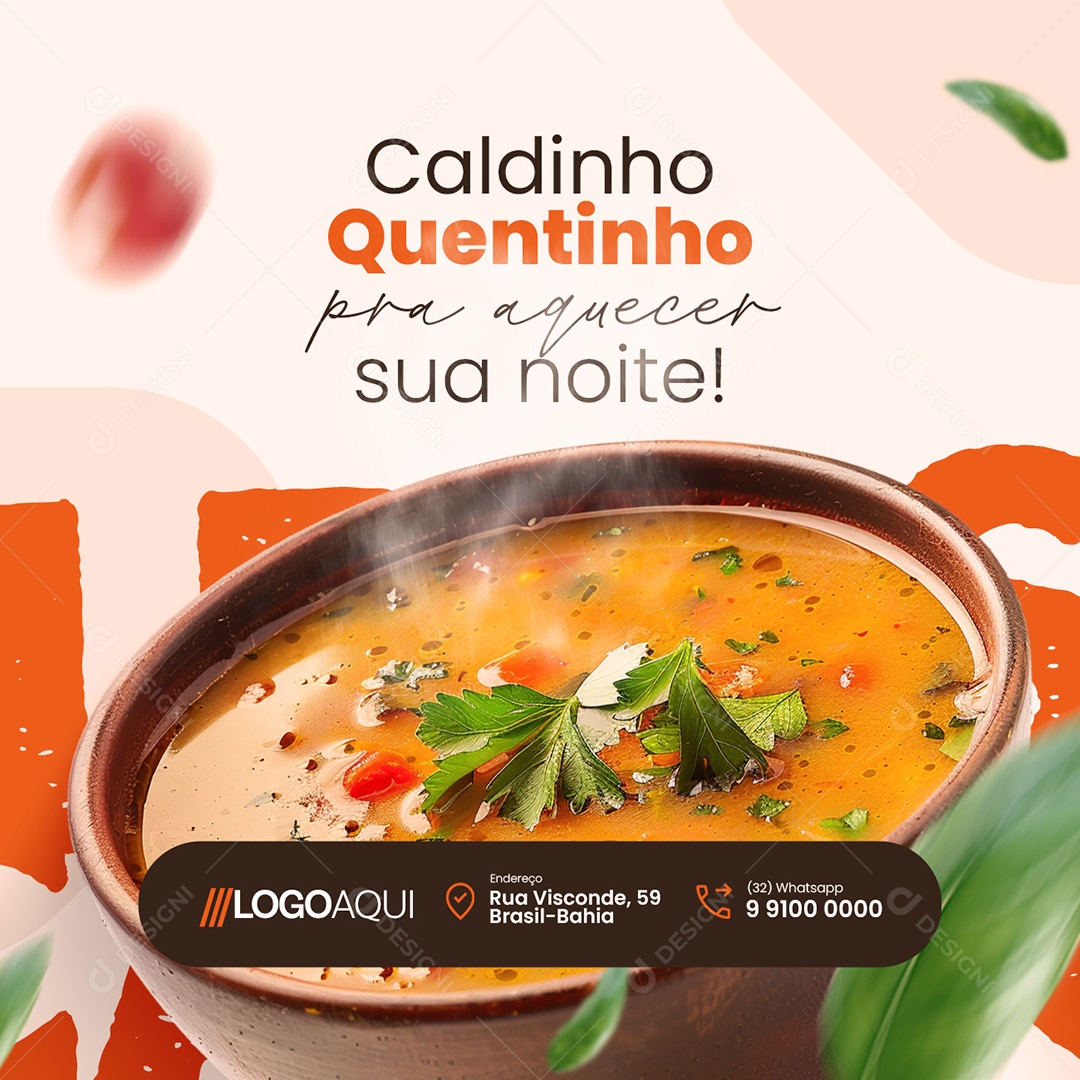 Caldos Caldinho Quentinho Pra Aquecer Sua Noite Social Media PSD Editável