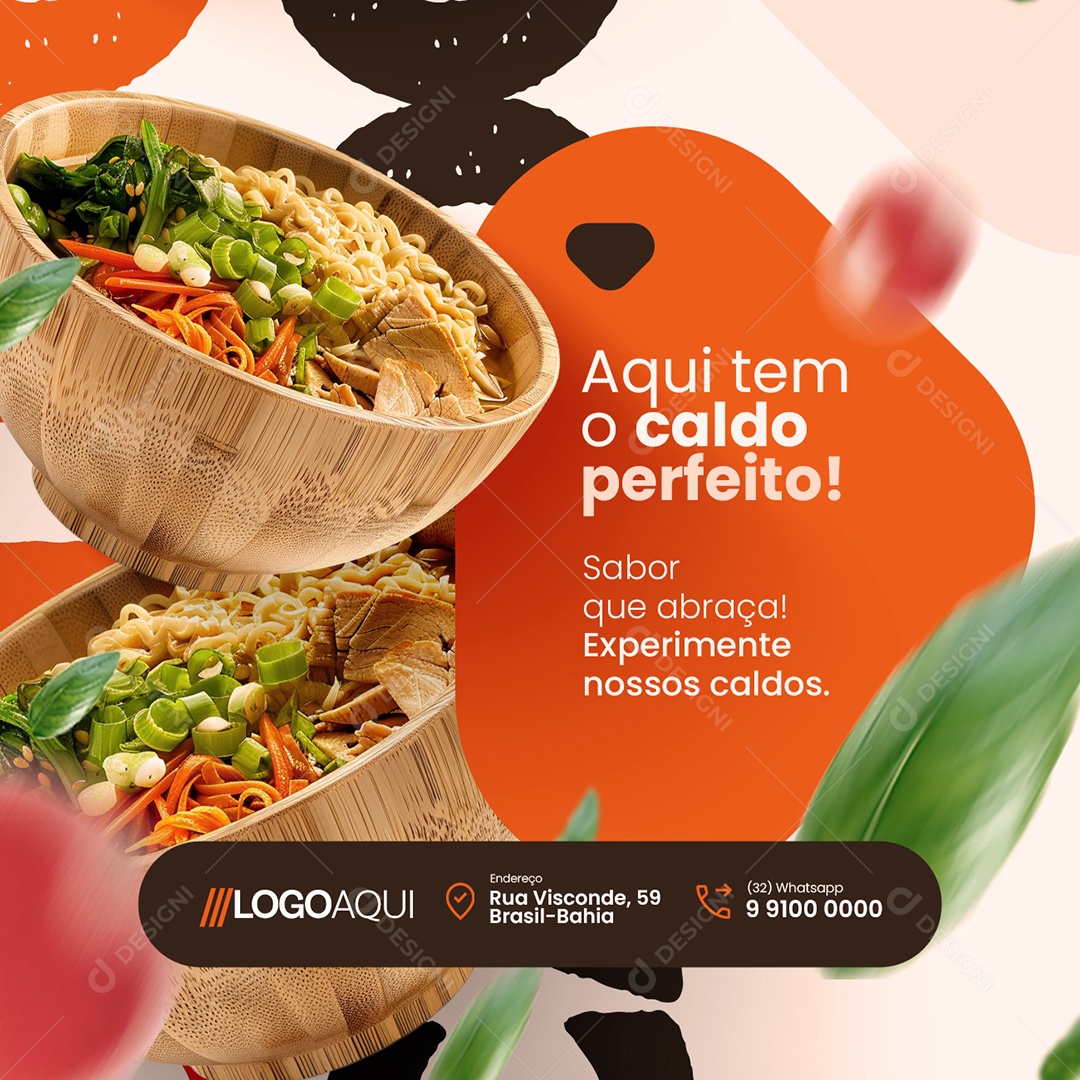 Caldos Aqui Tem o Caldo Perfeito Social Media PSD Editável