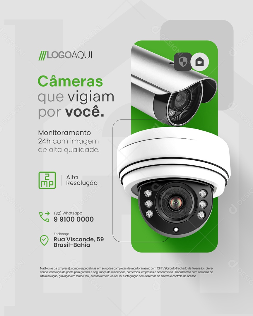 Segurança CFTV Câmeras Que Vigiam por Você Social Media PSD Editável