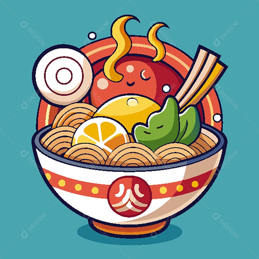 Modelo de Ícone de Logo Tigela de Ramen Vetor EPS