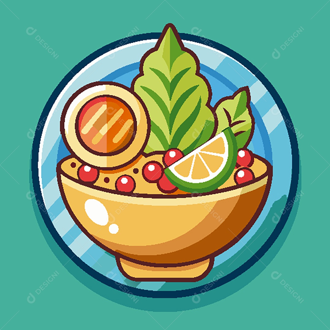 Modelo de Ícone de Logo Tigela de Comida Vetor EPS