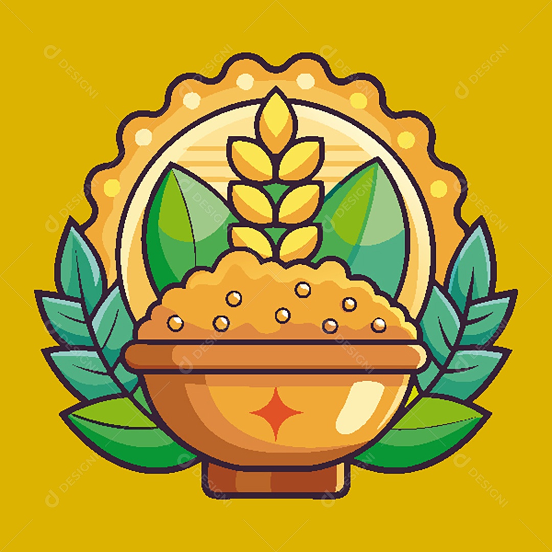 Modelo de Ícone de Logo Tigela de Frutas Vetor EPS