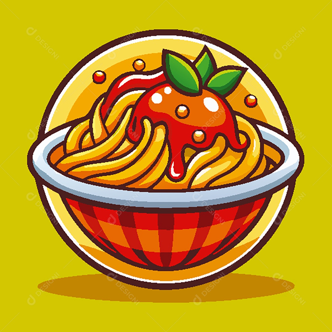 Modelo de Ícone de Logo Tigela de Macarrão Vetor EPS