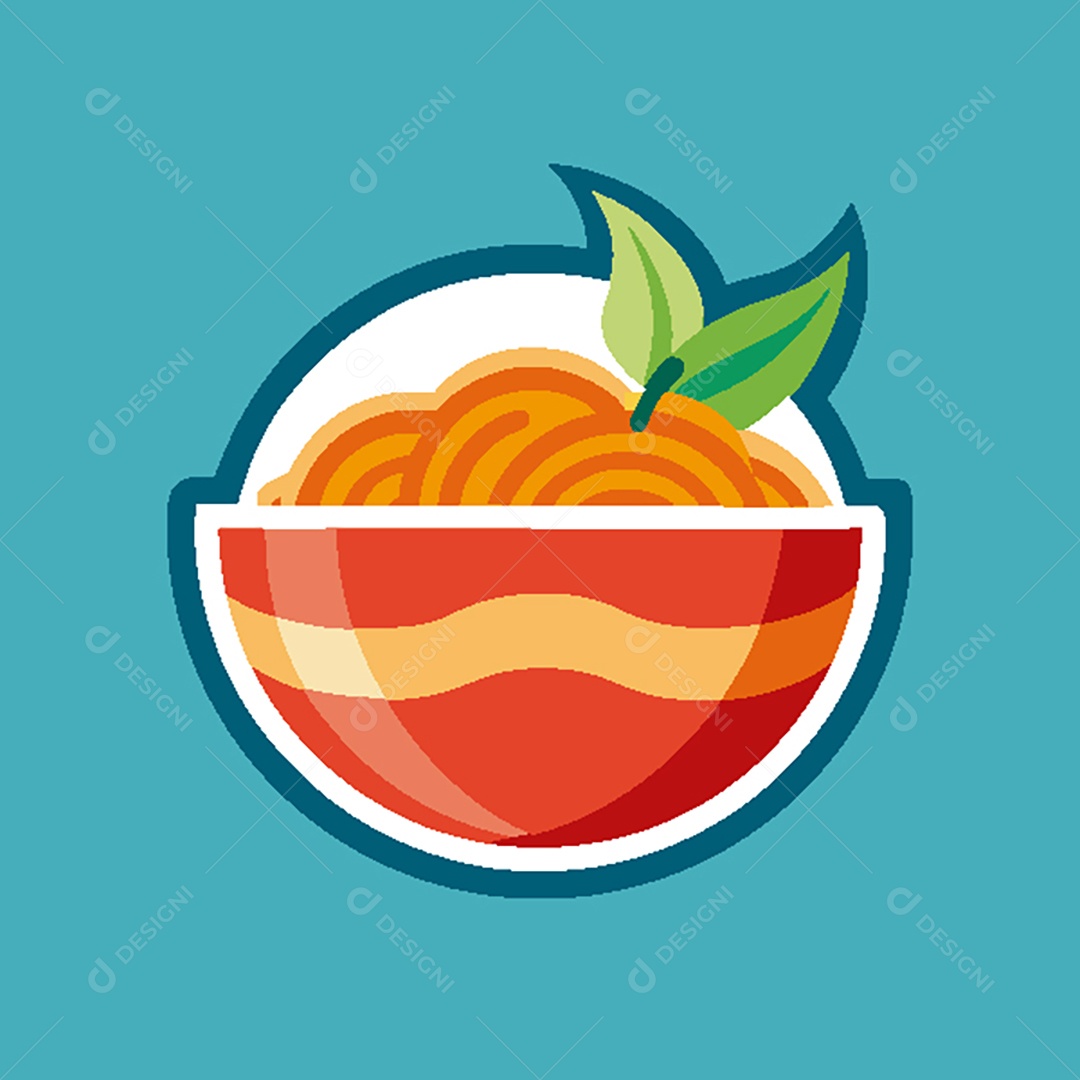 Modelo de Ícone de Logo Tigela de Comida Vetor EPS