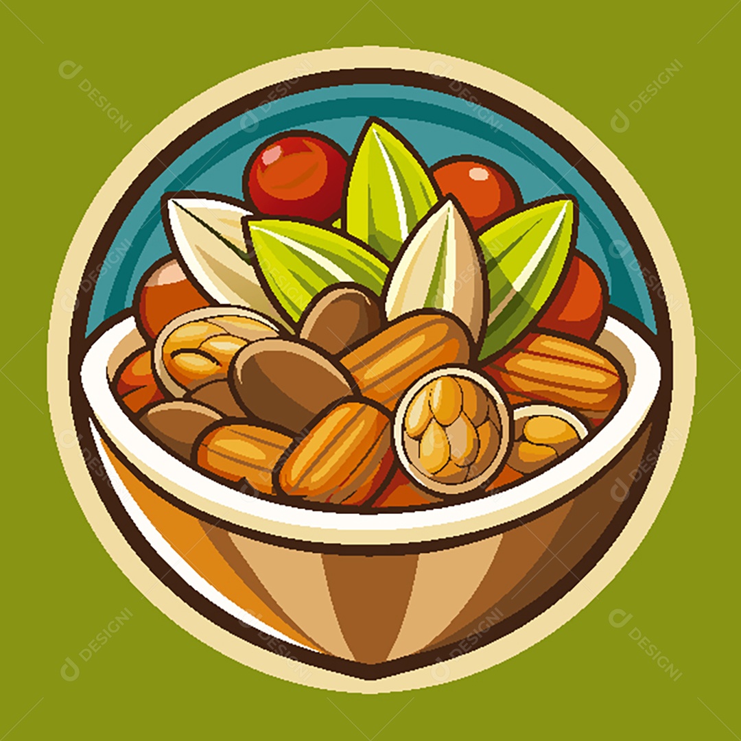 Modelo de Ícone de Logo Tigela de Comida Vetor EPS