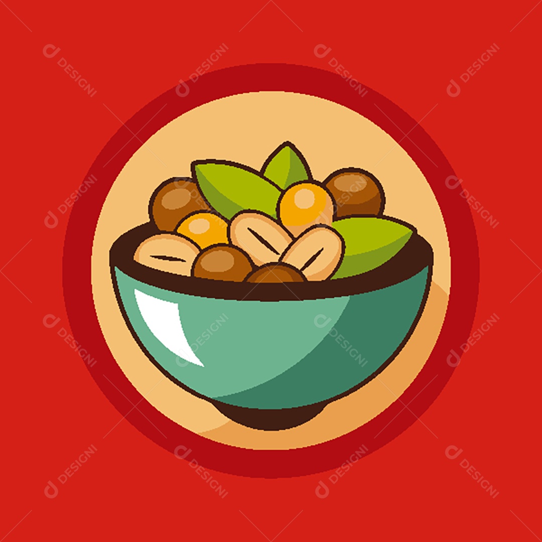 Modelo de Ícone de Logo Tigela de Comida Vetor EPS