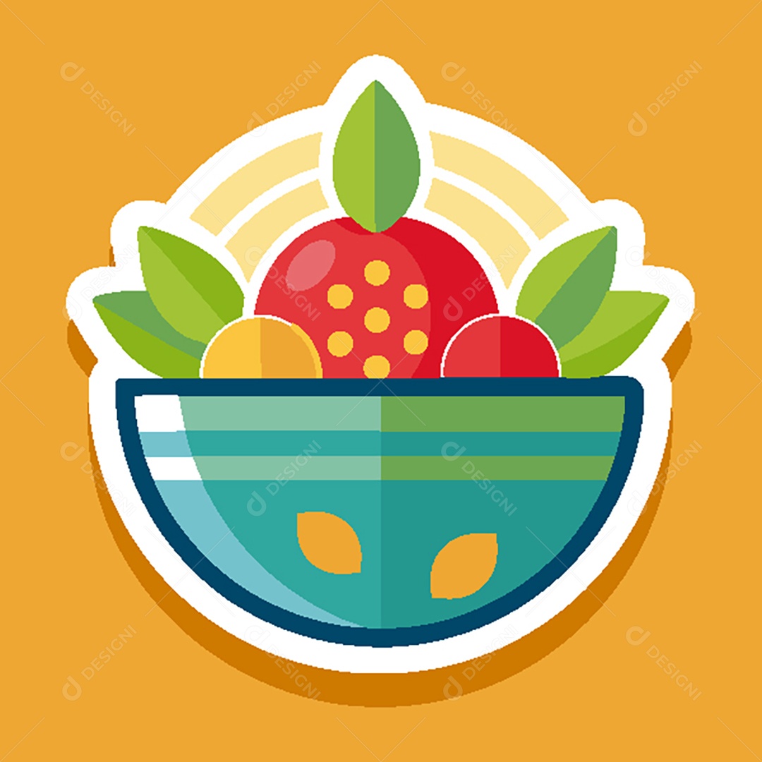 Modelo de Ícone de Logo Tigela de Frutas Vetor EPS
