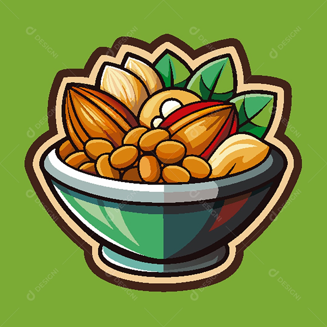 Modelo de Ícone de Logo Tigela de Comida Vetor EPS