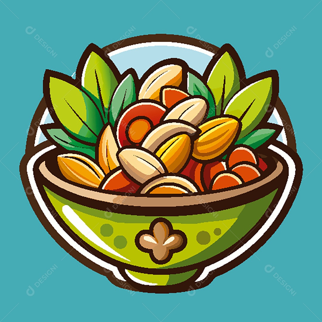 Modelo de Ícone de Logo Tigela de Comida Vetor EPS