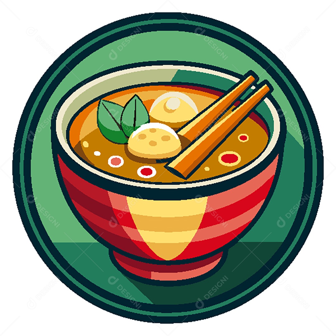 Modelo de Ícone de Logo Tigela de Ramen Vetor EPS