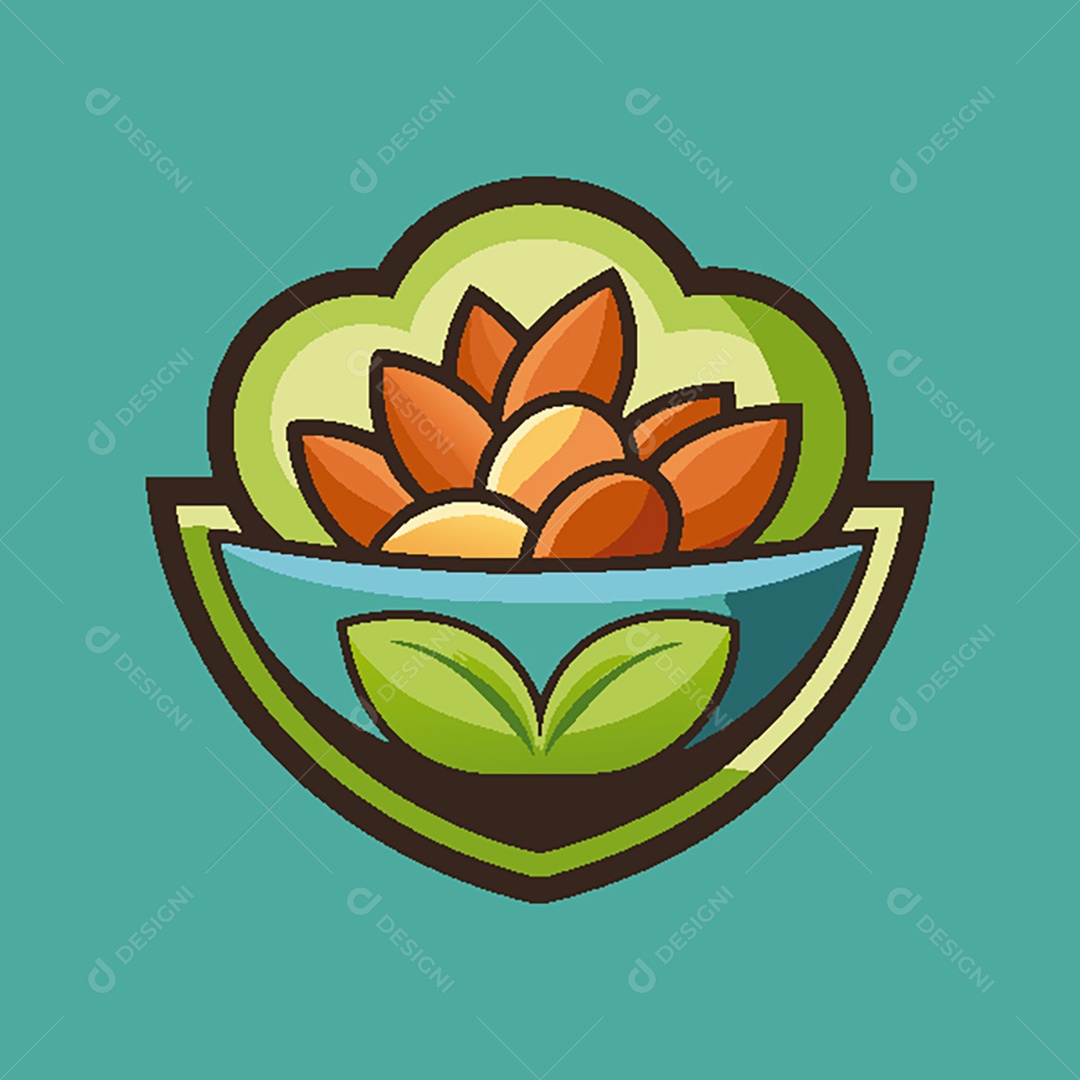 Modelo de Ícone de Logo Tigela de Comida Vetor EPS