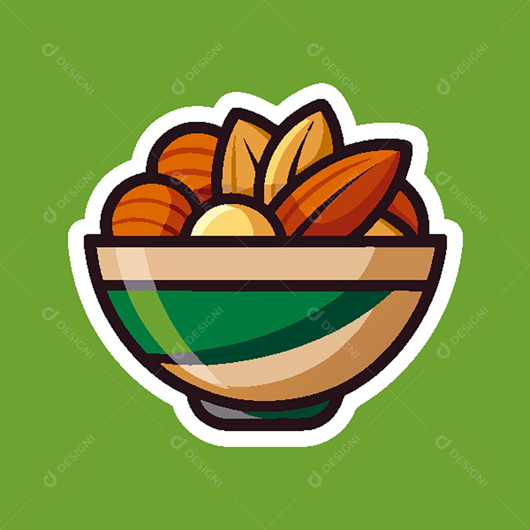 Modelo de Ícone de Logo Tigela de Comida Vetor EPS