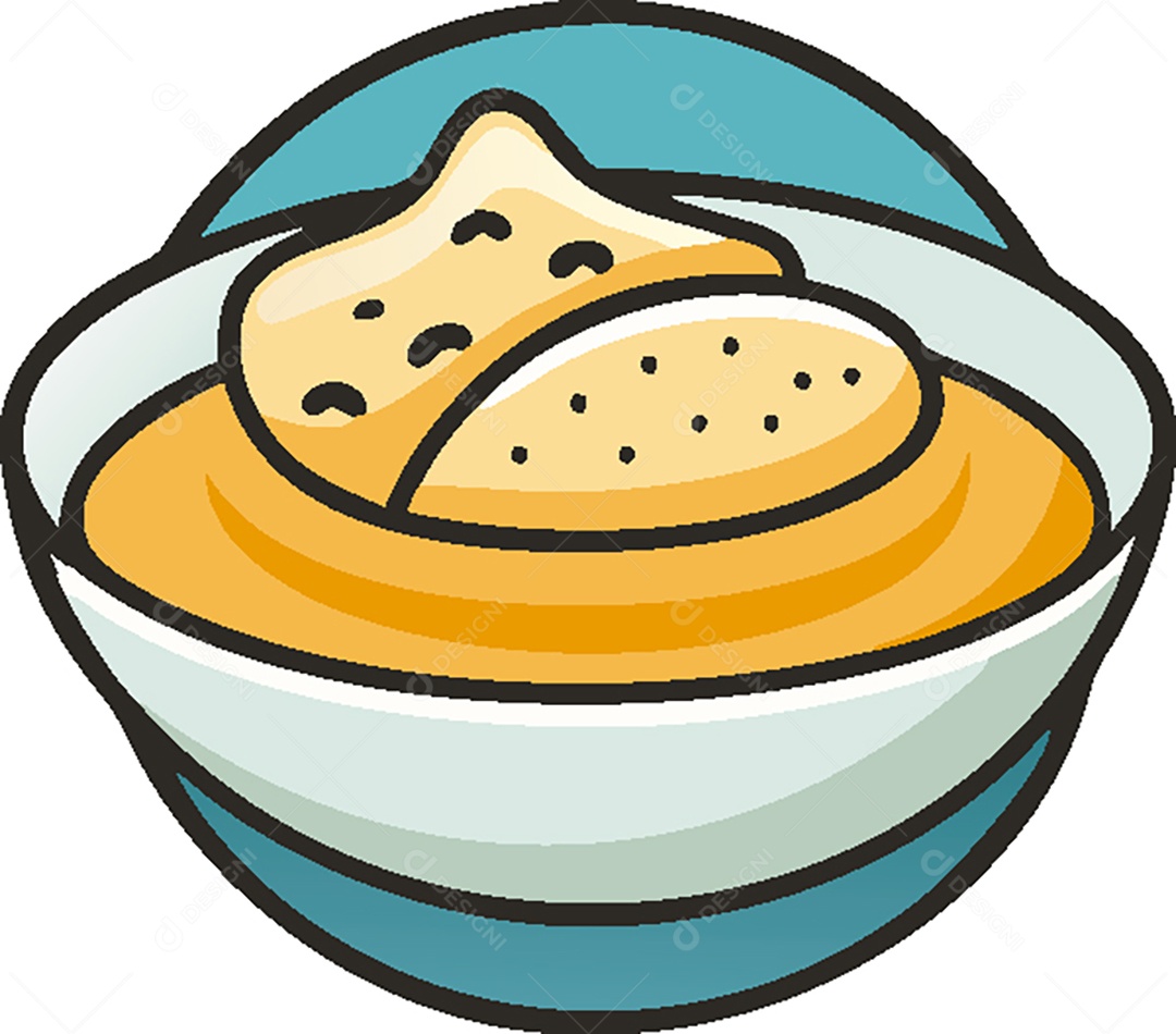 Modelo de Ícone de Logo Tigela de Comida Vetor EPS