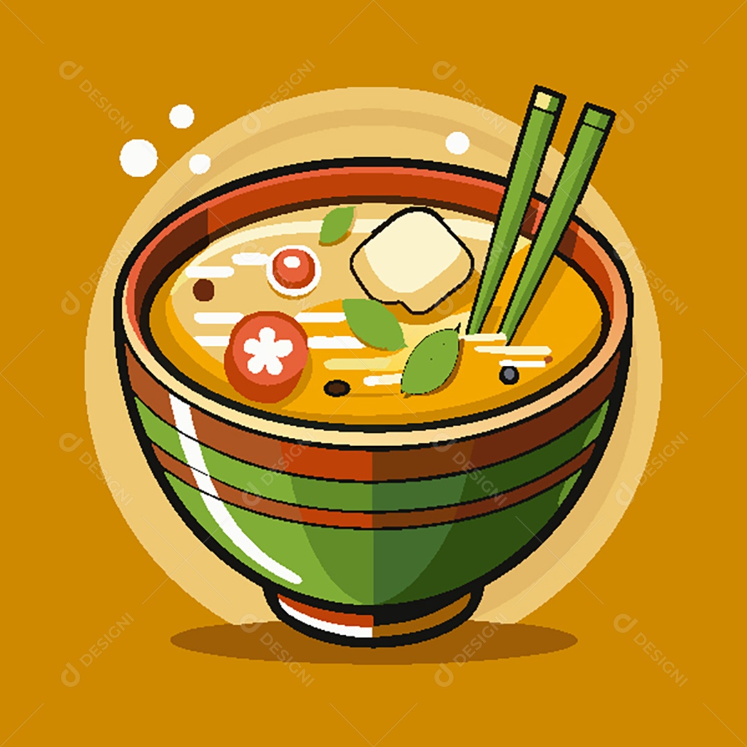 Modelo de Ícone de Logo Tigela de Ramen Vetor EPS