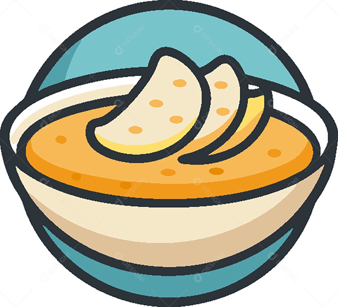 Modelo de Ícone de Logo Tigela de Comida Vetor EPS