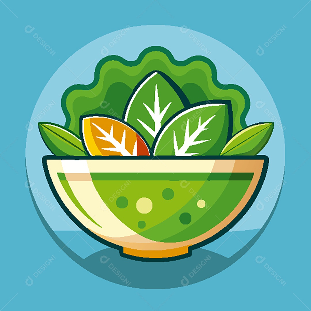 Modelo de Ícone de Logo Tigela de Salada Vetor EPS
