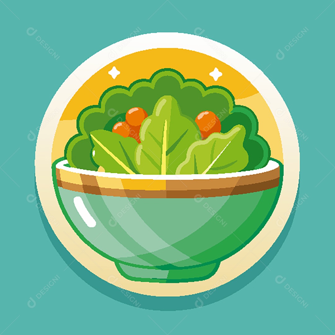 Modelo de Ícone de Logo Tigela de Salada Vetor EPS
