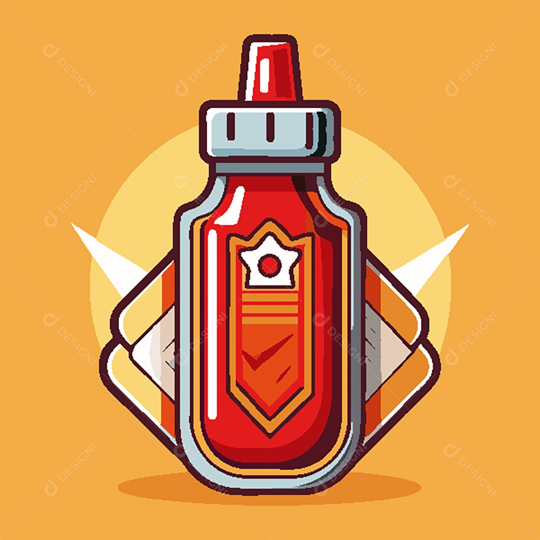 Modelo de Ícone de Logo de Ketchup Vetor EPS