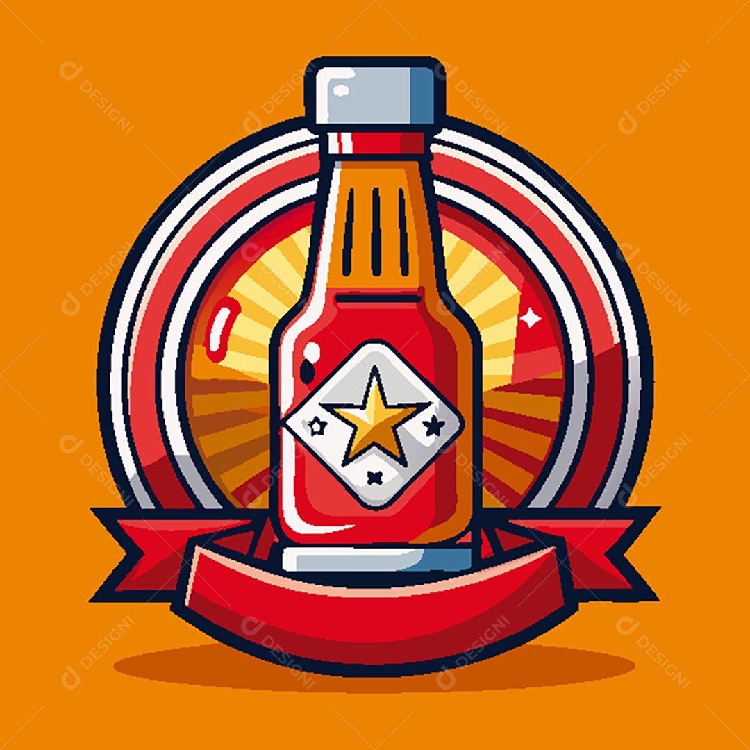 Modelo de Ícone de Logo de Ketchup Vetor EPS
