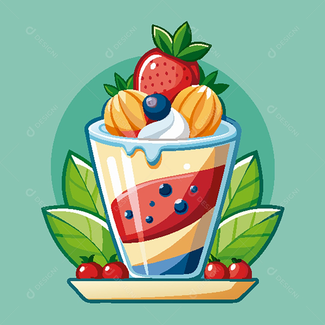 Modelo de Ícone de Logo Salada de Fruta Vetor EPS