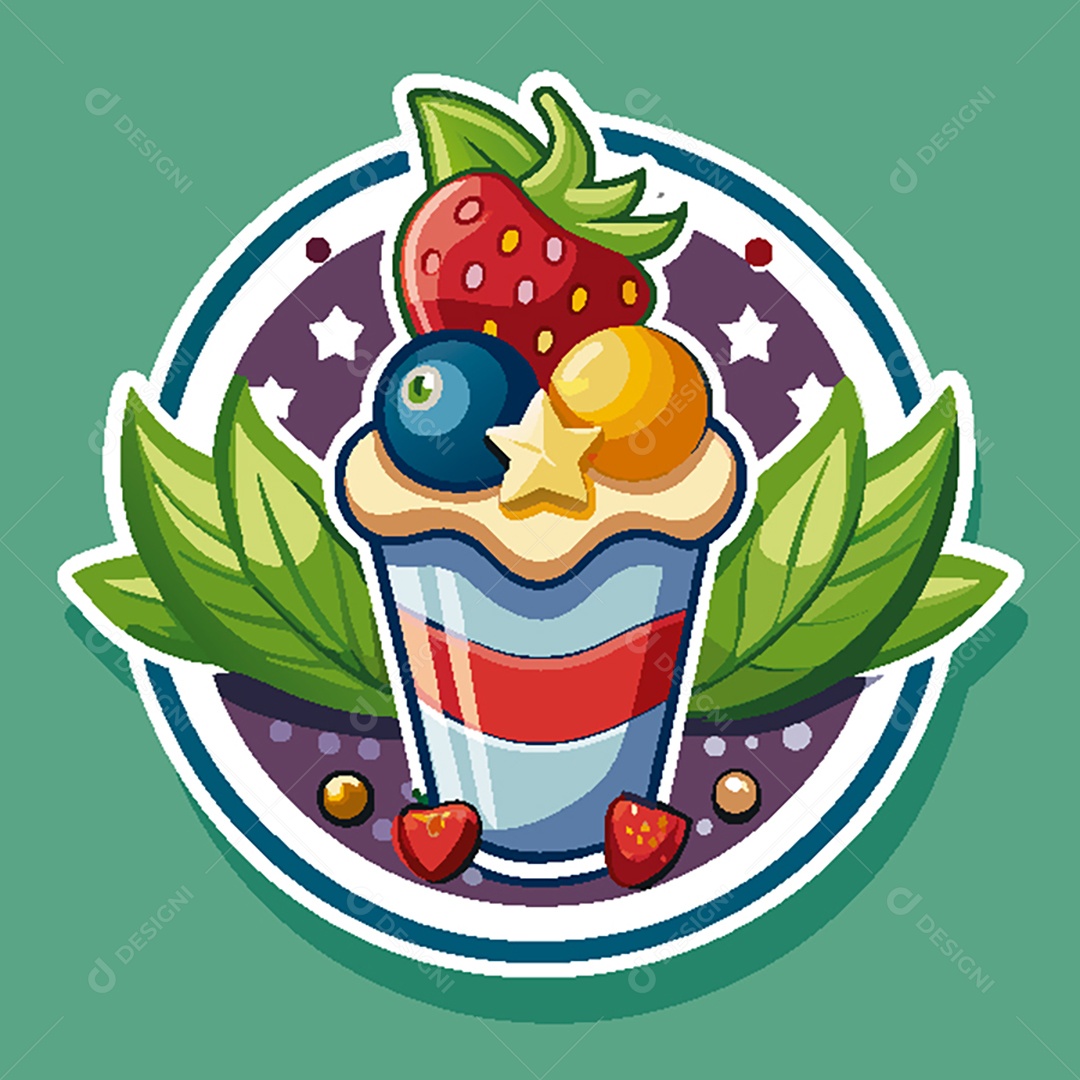 Modelo de Ícone de Logo Salada de Fruta Vetor EPS