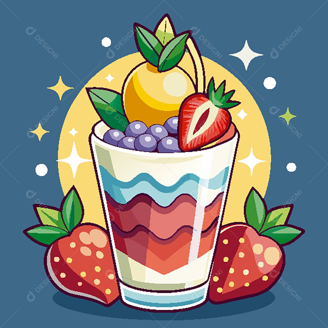 Modelo de Ícone de Logo Salada de Fruta Vetor EPS