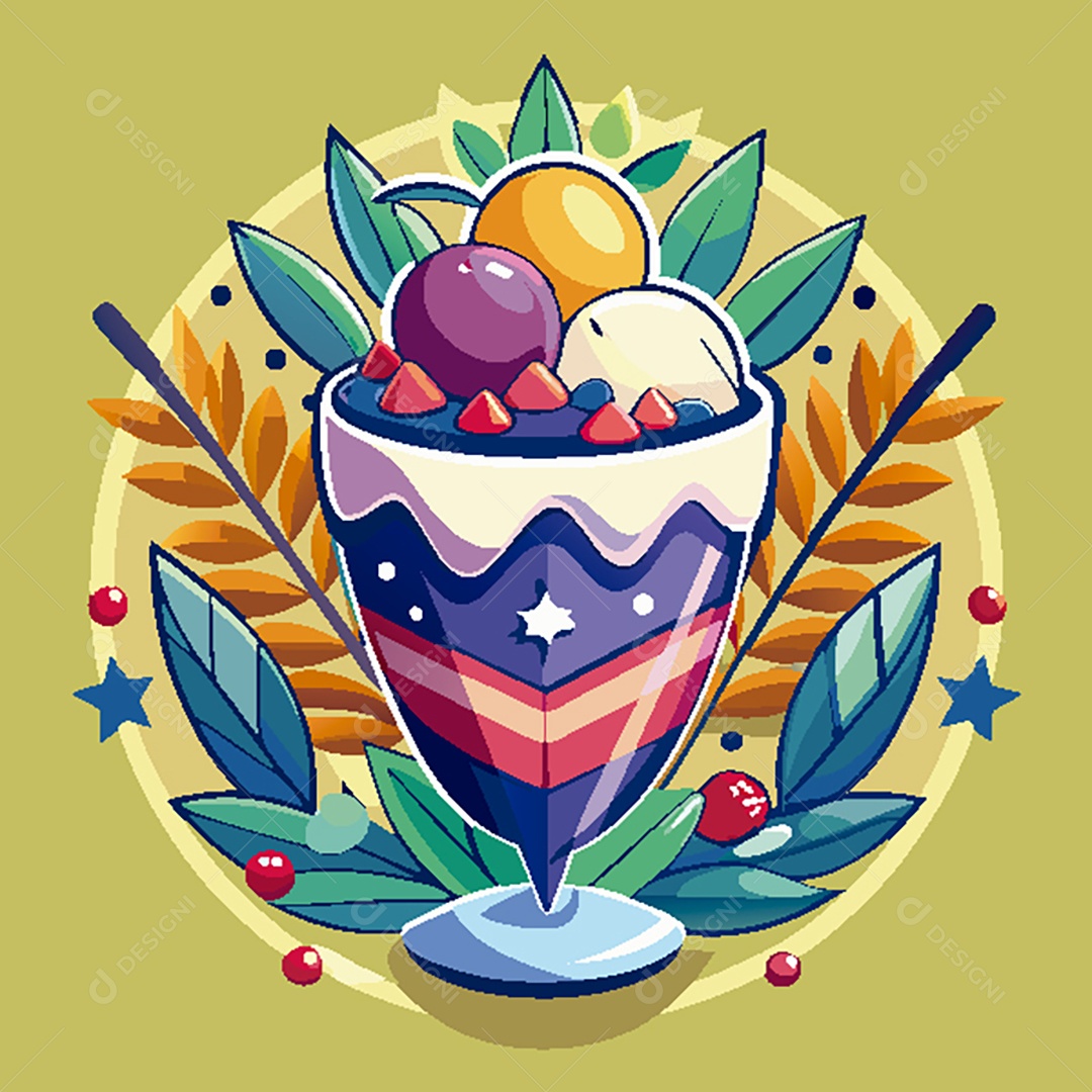 Modelo de Ícone de Logo Salada de Fruta Vetor EPS