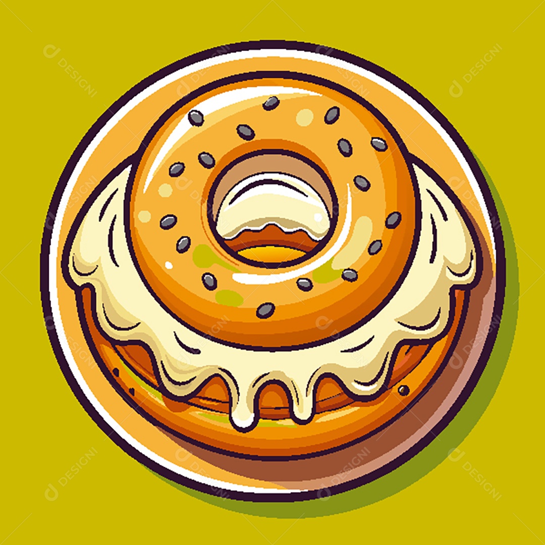 Modelo de Ícone de Logo Rosquinha Vetor EPS