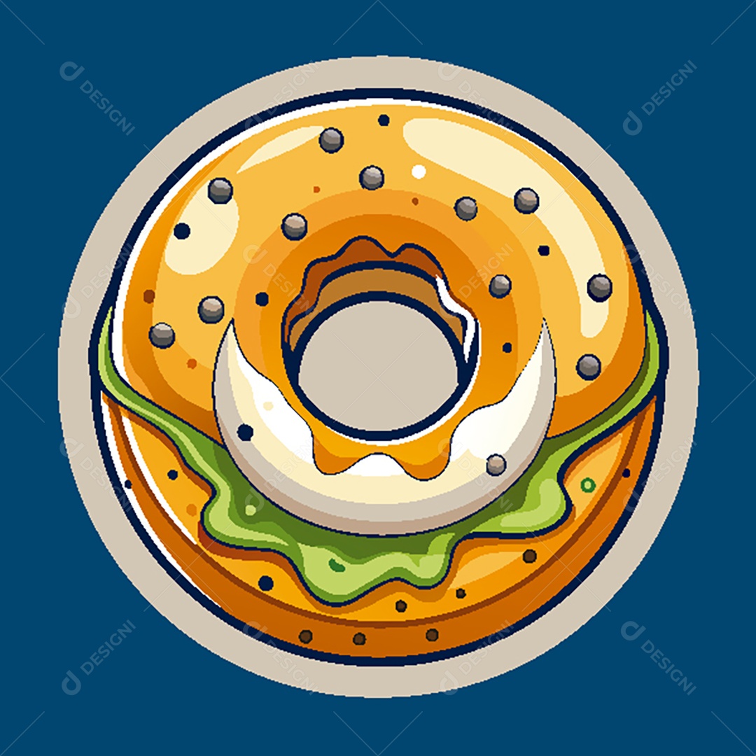 Modelo de Ícone de Logo Rosquinha Vetor EPS