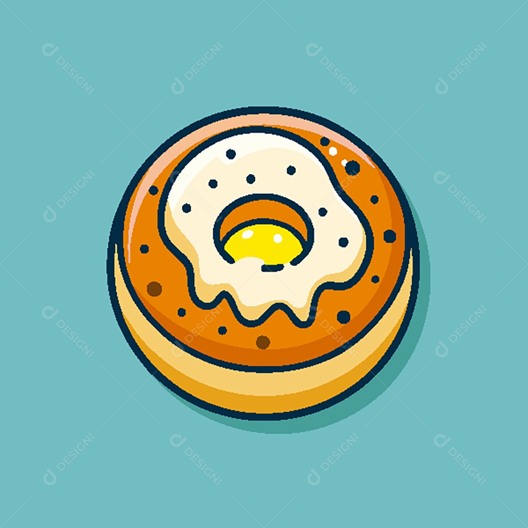 Modelo de Ícone de Logo Rosquinha Vetor EPS