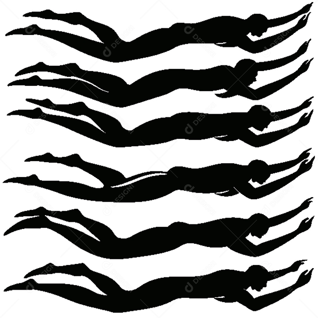 Conjunto de Silhueta de Nadador Vetor EPS