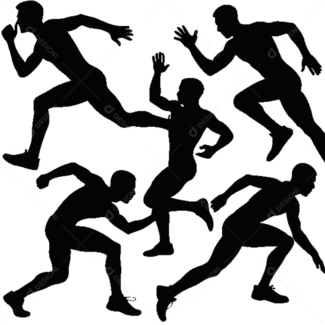 Conjunto de Silhueta de Atletismo Vetor EPS